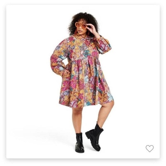 NWT Kika Vargas x Target Anemone Floral Mini Babydoll Dress - Picture 3 of 3